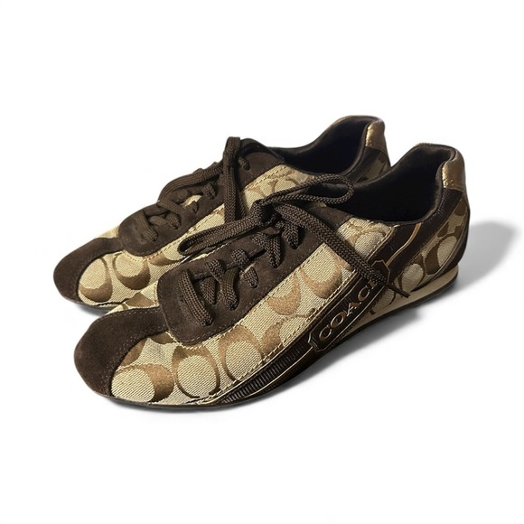 Coach Shoes - Coach Hilary Cignature Brown and Tan Sneakers sz 8.5